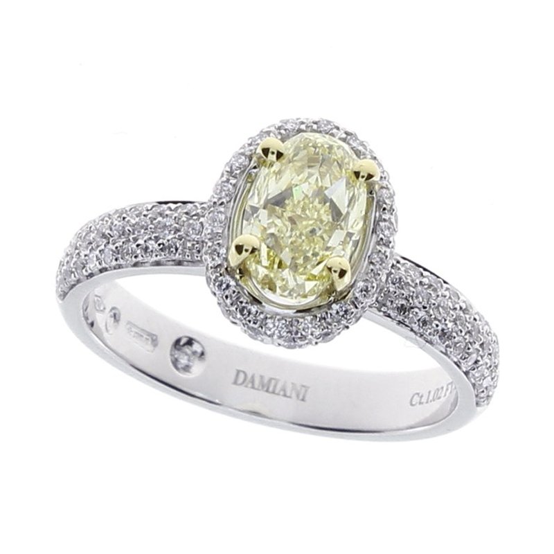 Damiani - Anello Minou Full Pave' - Oro Bianco/Giallo