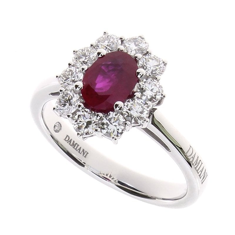 Damiani - Anello Oro Bianco - Diamante/Rubino