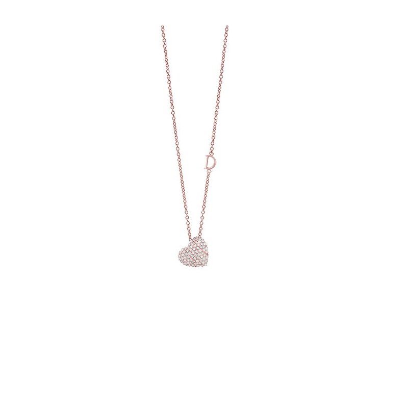 Damiani - Collierino In Oro Rosa - Diamante Rotondo