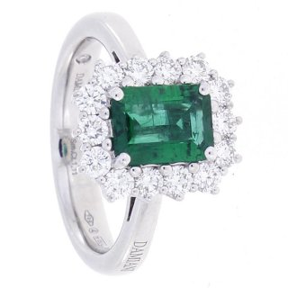 Damiani - Anello In Oro Bianco - Diamante/Smeraldo