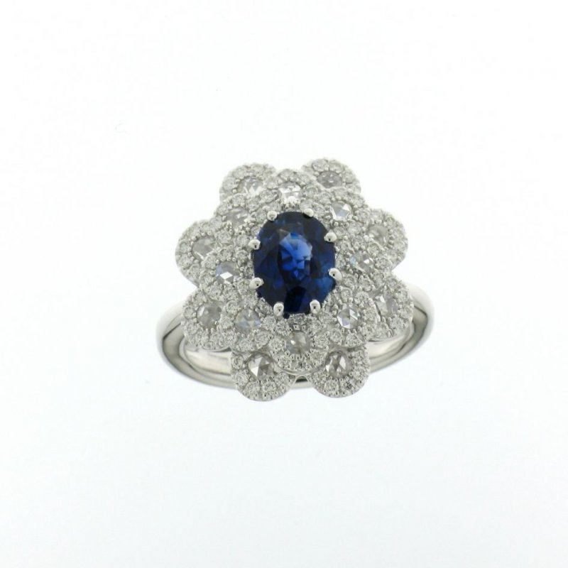 Damiani - Anello Renaissance - Oro Bianco - Zaffiro