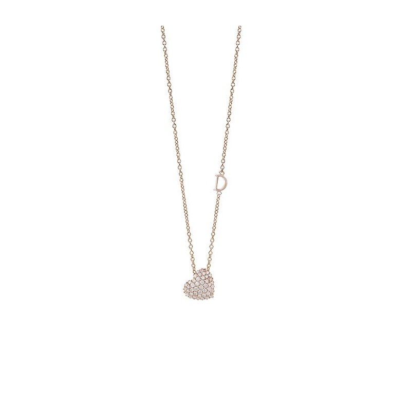 Damiani - Collierino In Oro Rosa - Diamante Rotondo