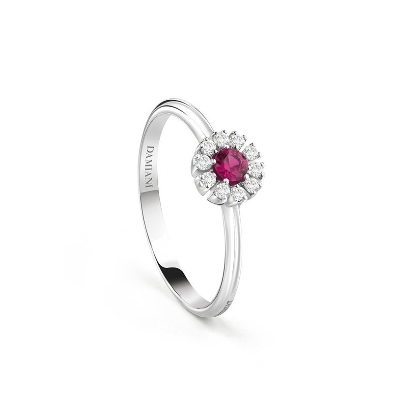 Damiani - Anello Margherita - Oro Bianco - Diamante/Rubino