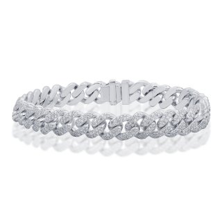 Damiani - Bracciale Gourmette D - Oro Bianco - Diamante
