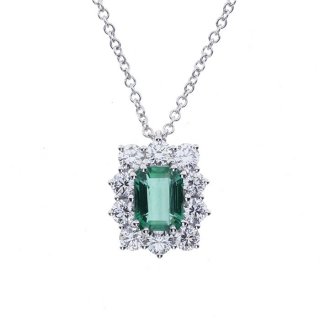 Damiani - Collierino In Oro Bianco - Diamante/Smeraldo