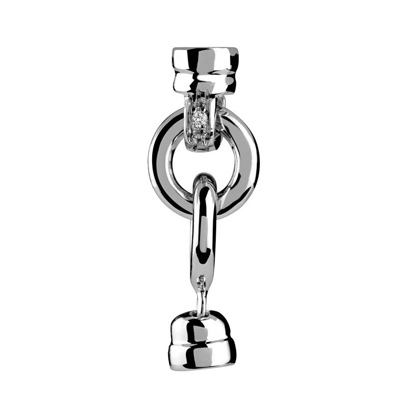 Damiani - Fermaglio Oro Bianco - Diamante Rotondo