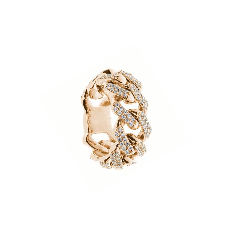 Damiani - Anello Gourmette D - Oro Rosa - Diamante