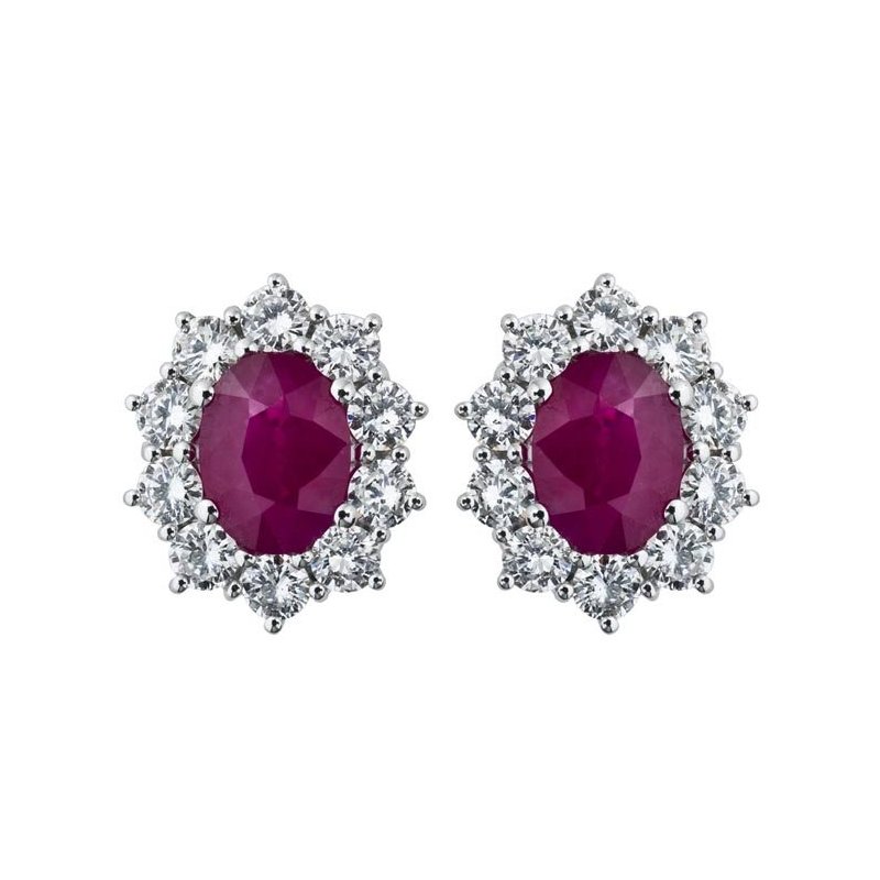 Damiani - Orecchini In Oro Bianco - Diamante/Rubino