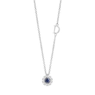 Damiani - Collierino Margherita - Oro Bianco - Zaffiro