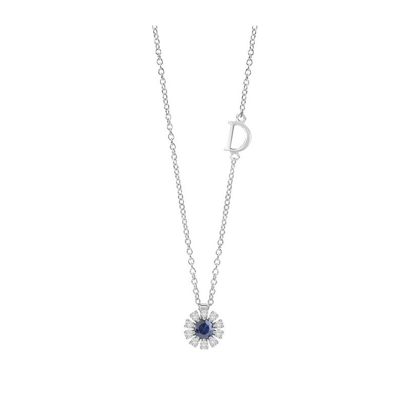 Damiani - Collierino Margherita - Oro Bianco - Zaffiro