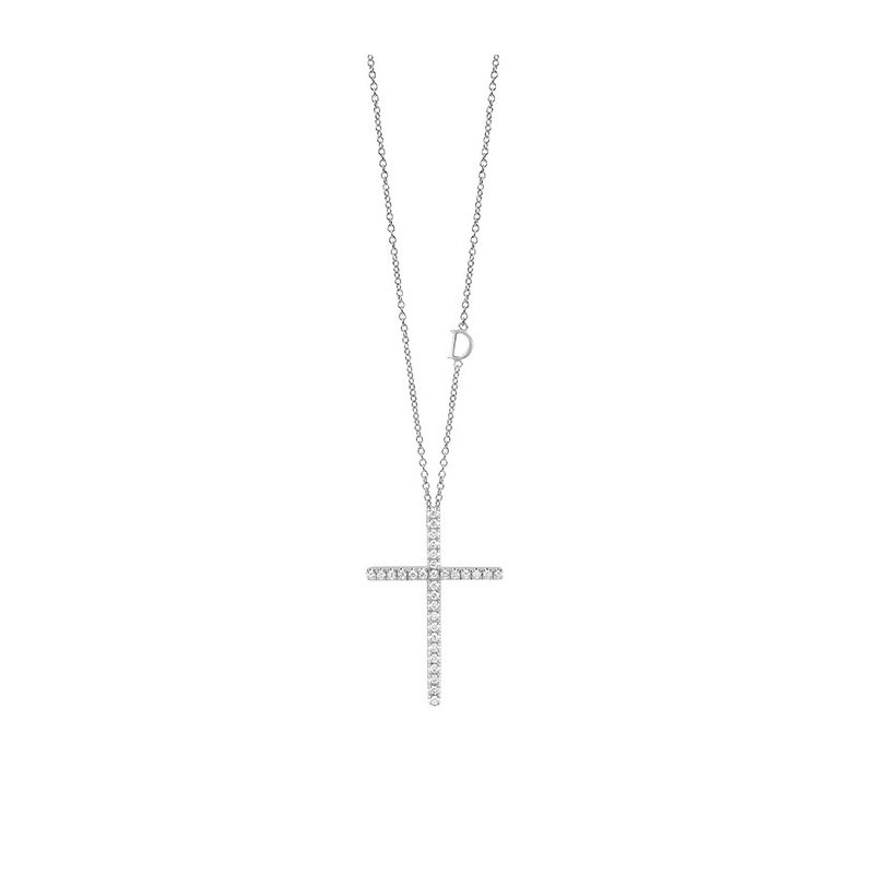 Damiani - Collierino In Oro Bianco - Diamante Rotondo