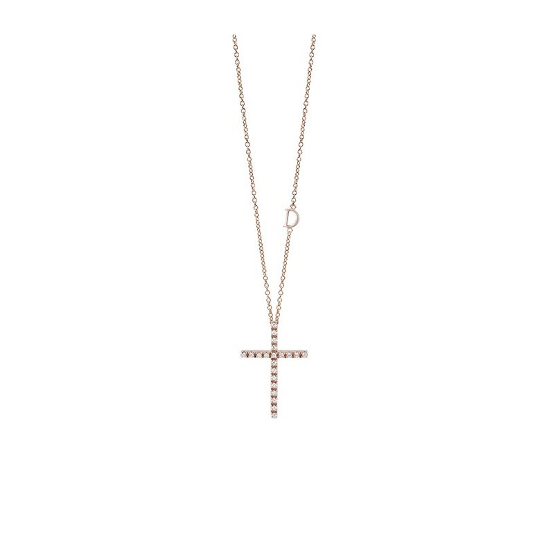 Damiani - Collierino In Oro Rosa - Diamante Rotondo