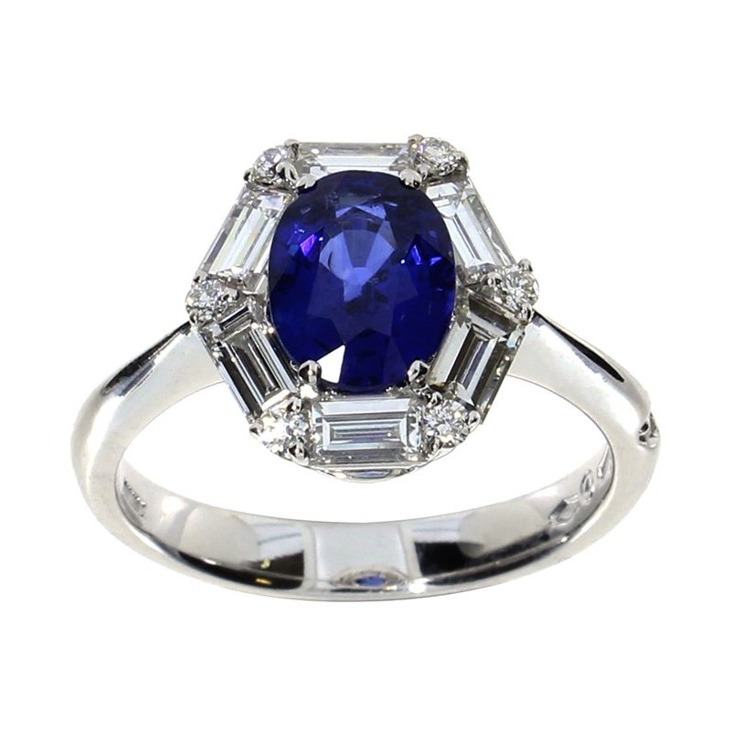 Damiani - Anello Special Clas-Geometrie - Oro Bianco - Diamante/Zaffiro