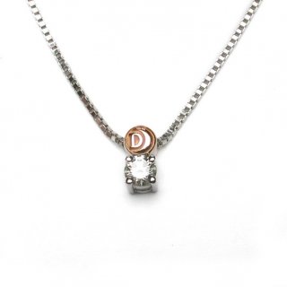 Damiani - Collierino In Oro Bianco - Diamante Rotondo