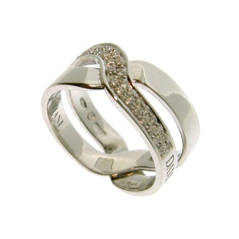 Damiani - Anello Abbraccio - Oro Bianco - Diamante