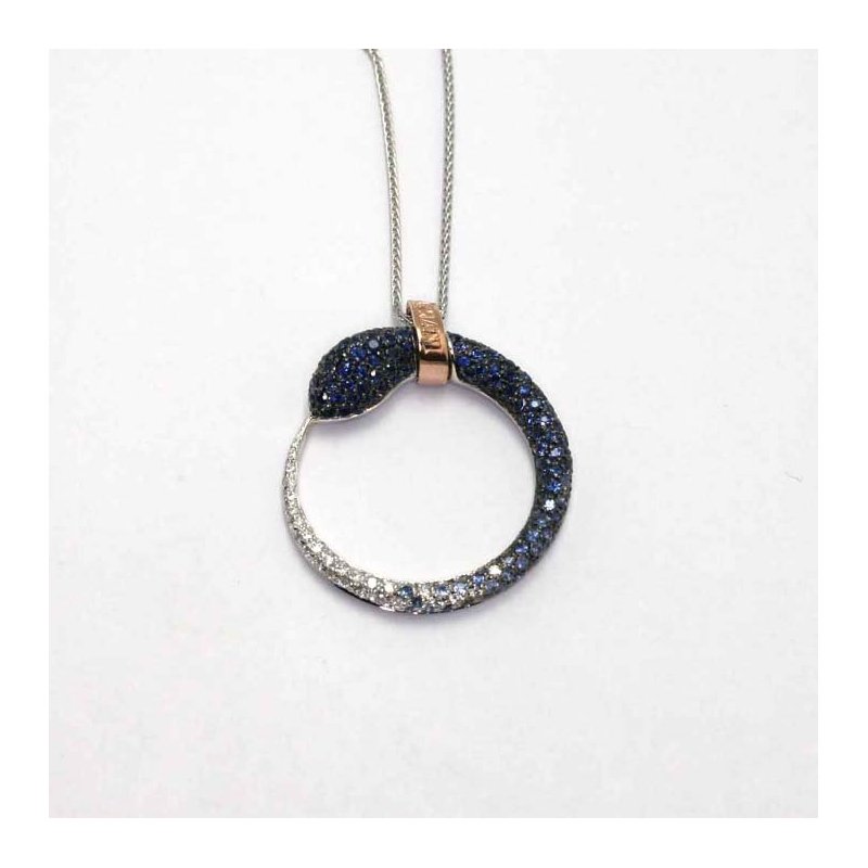 Damiani - Collierino In Oro - Bianco/Rosa - Diamante/Zaffiro
