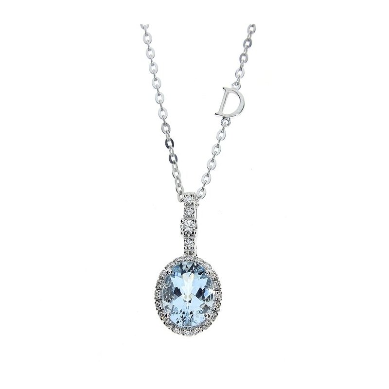 Damiani - Collana In Oro Bianco - Diamante Rotondo