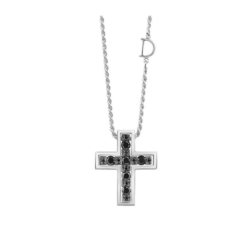 Damiani - Collier Croce - Oro Brunito - Diamante