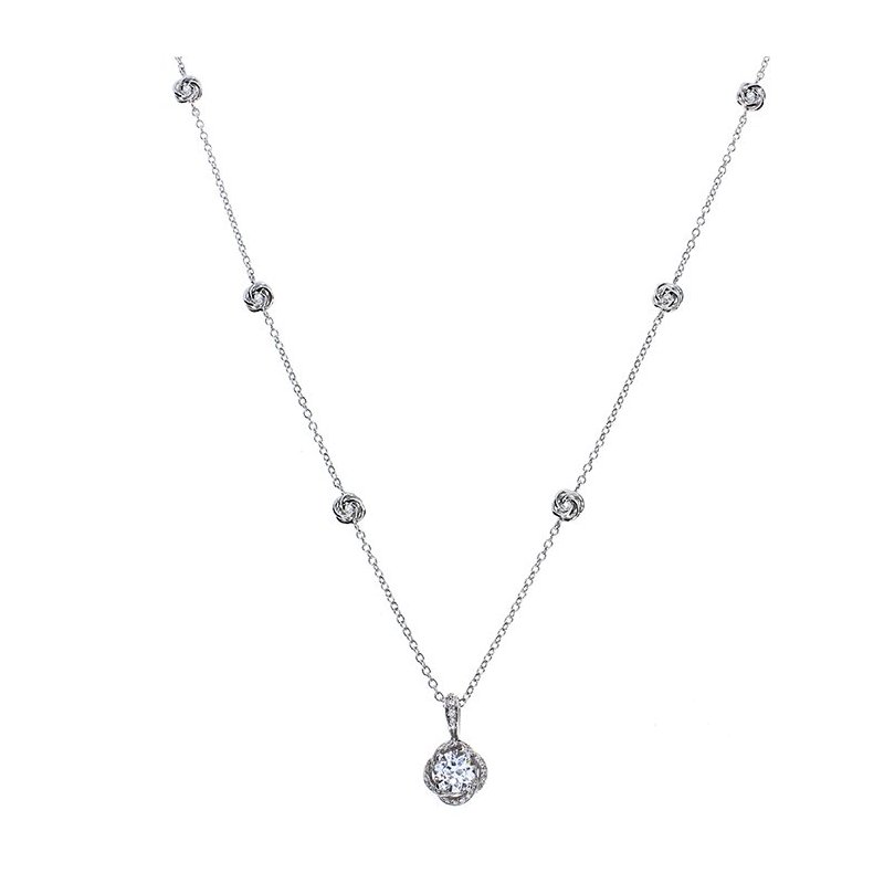 Damiani - Collierino Bocciolo - Oro Bianco - Diamante