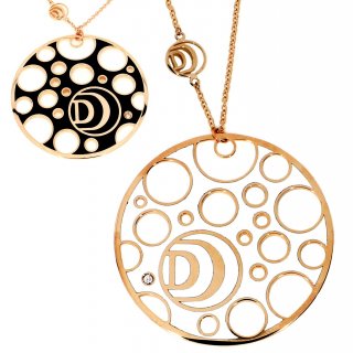 Damiani - Collierino Oro Rosa - Ceramica - Diamante