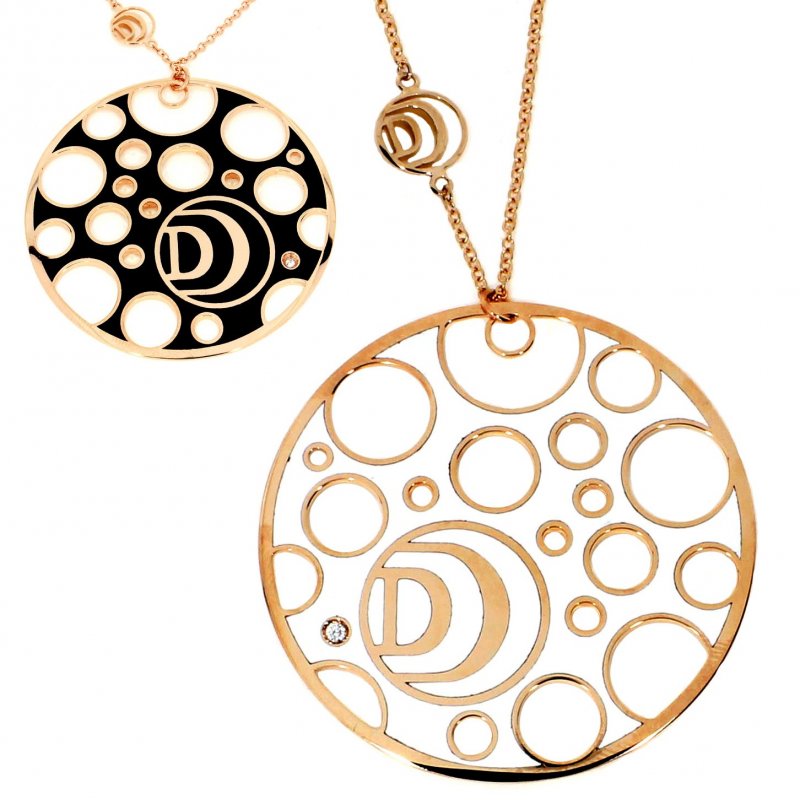 Damiani - Collierino Oro Rosa - Ceramica - Diamante