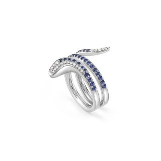 Damiani - Anello Eden - Oro Bianco - Diamante/Zaffiro