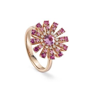 Damiani - Anello Margherita - Oro Rosa - Diamante/Zaffiro