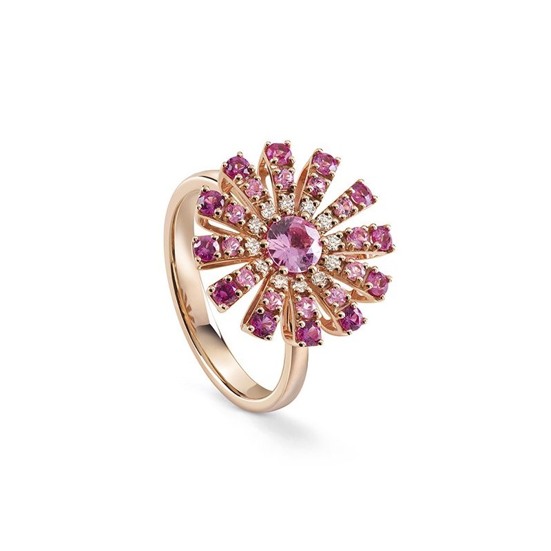 Damiani - Anello Margherita - Oro Rosa - Diamante/Zaffiro