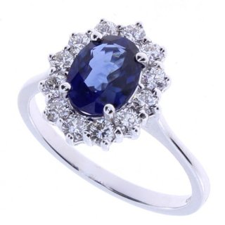 Damiani - Anello In Oro Bianco - Diamante/Zaffiro