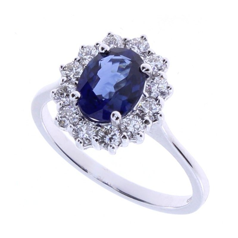 Damiani - Anello In Oro Bianco - Diamante/Zaffiro