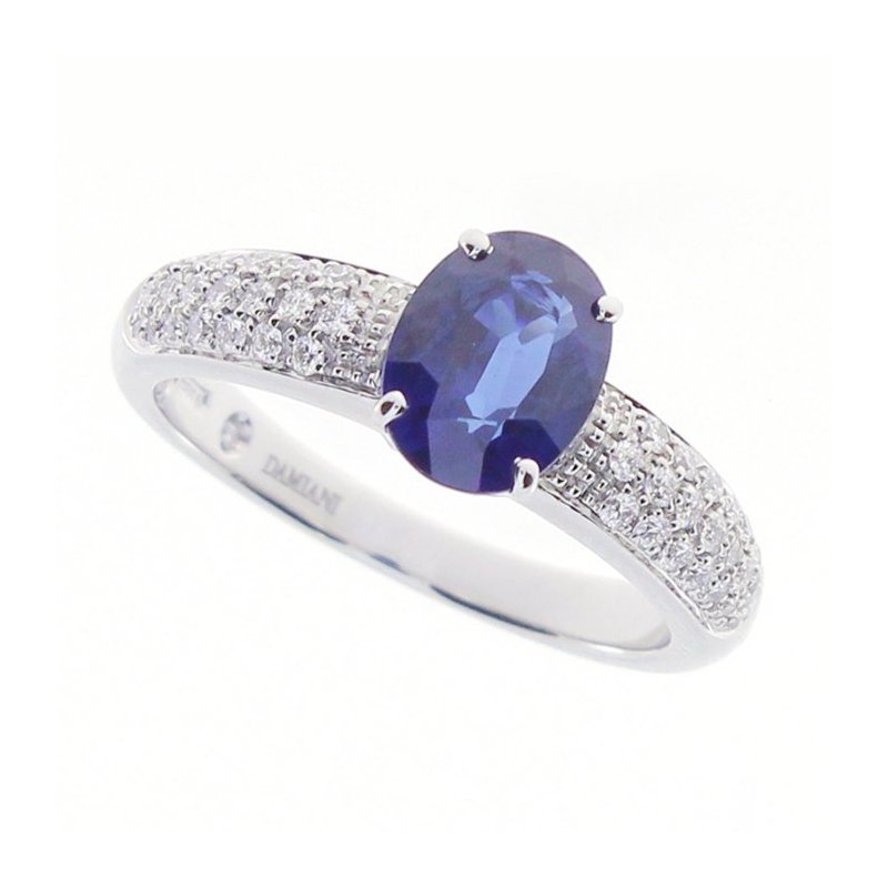 Damiani - Anello Timeless - Oro Bianco - Diamante/Zaffiro