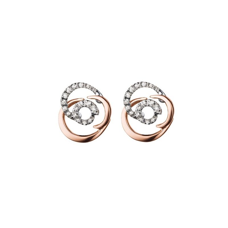 Damiani - Orecchini Bocciolo - Oro Bianco/Rosa - Diamante