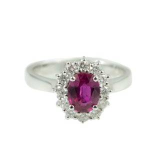 Damiani - Anello In Oro Bianco - Diamante/Rubino