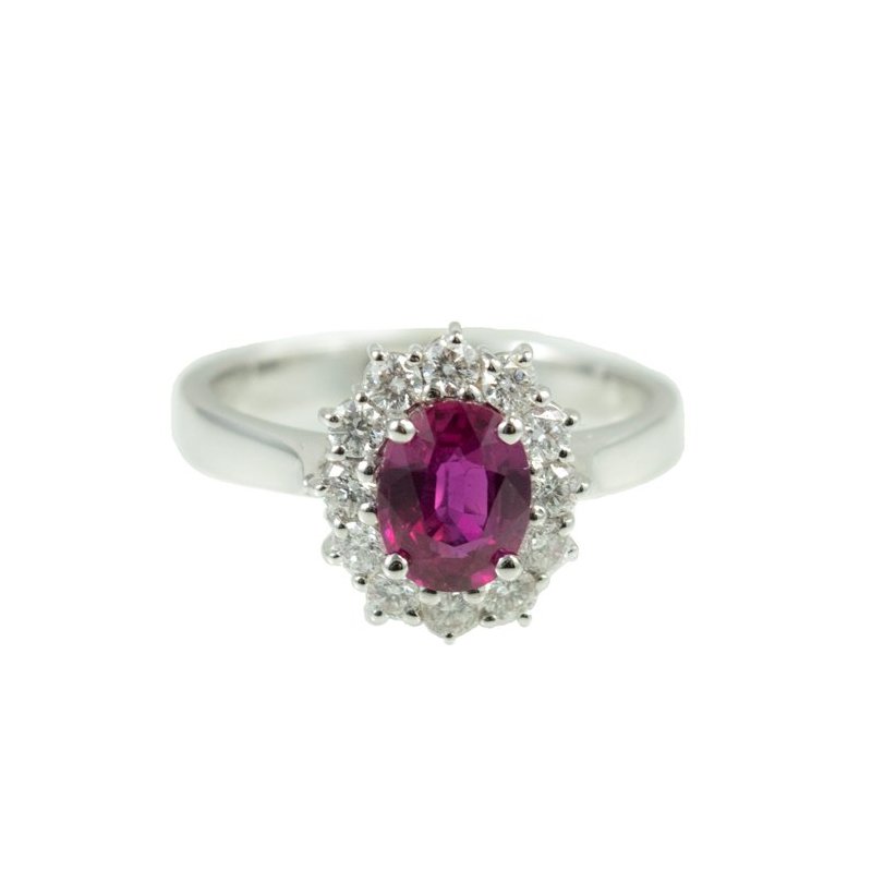 Damiani - Anello In Oro Bianco - Diamante/Rubino