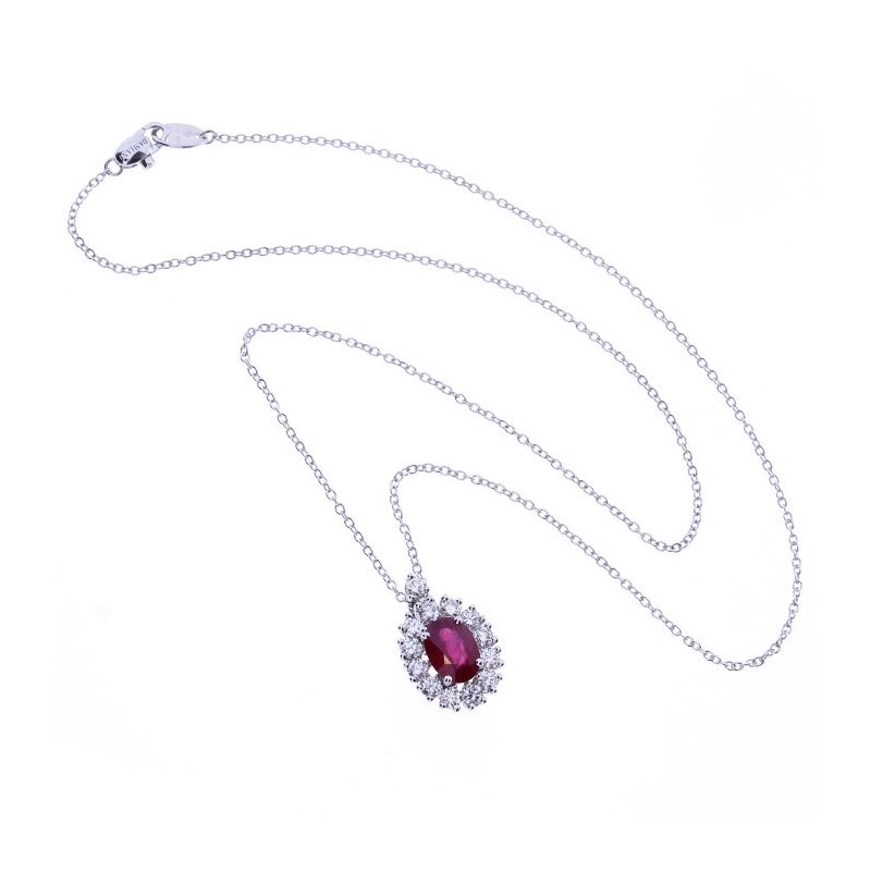Damiani - Collierino In Oro Bianco - Diamante/Rubino