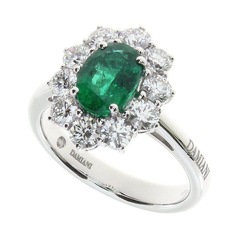 Damiani - Anello In Oro Bianco - Diamante/Smeraldo