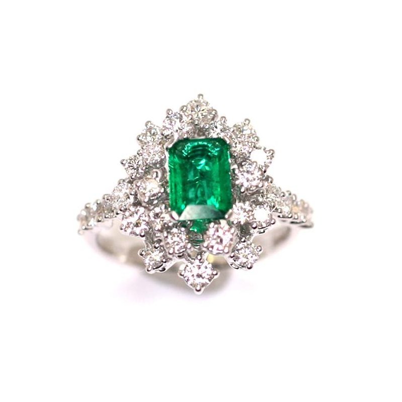 Damiani - Anello Mimosa - Oro Bianco - Smeraldo