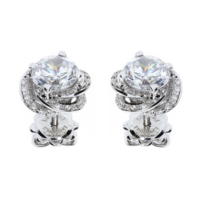 Damiani - Orecchini Bocciolo - Oro Bianco - Diamante