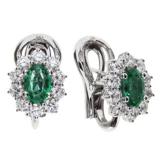 Damiani - Orecchini In Oro Bianco - Diamante/Smeraldo