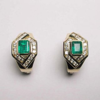 Damiani - Orecchini Oro Giallo - Diamante E Smeraldo