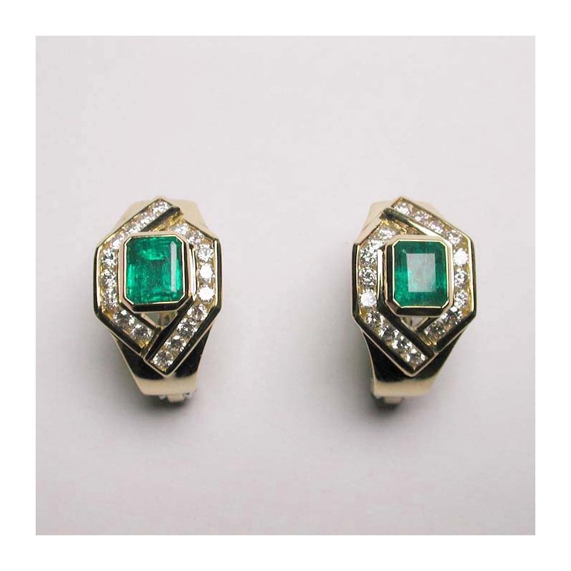 Damiani - Orecchini Oro Giallo - Diamante E Smeraldo