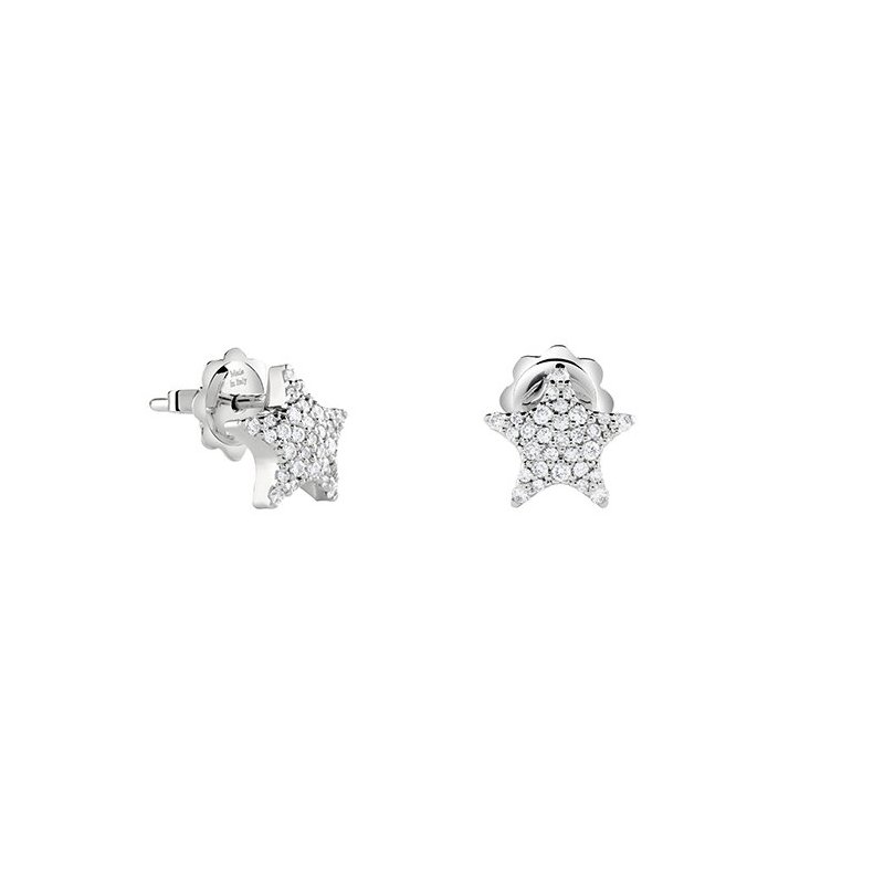 Damiani - Orecchini In Oro Bianco - Diamante Rotondo