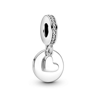 Charm Cerchio e Cuore Pendente da incidere