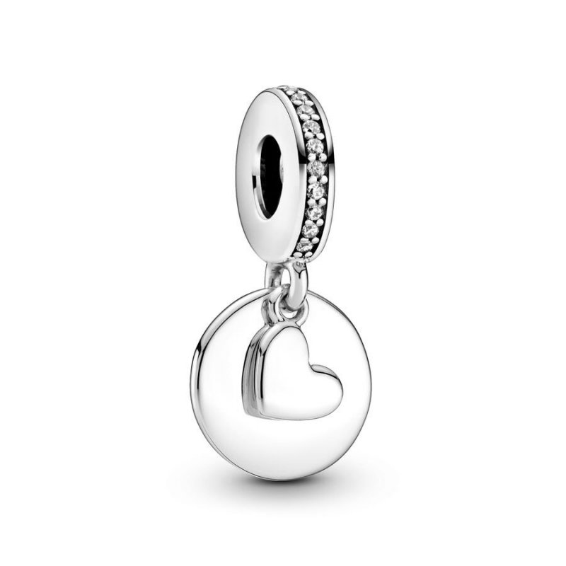 Charm Cerchio e Cuore Pendente da incidere