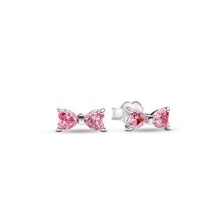 Orecchini Fiocco Luminoso Rosa Grande