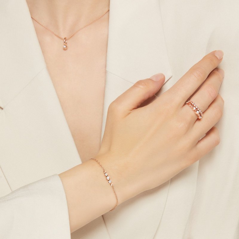 Dodo - Bracciale Bollicine - Oro Rosa & Diamanti