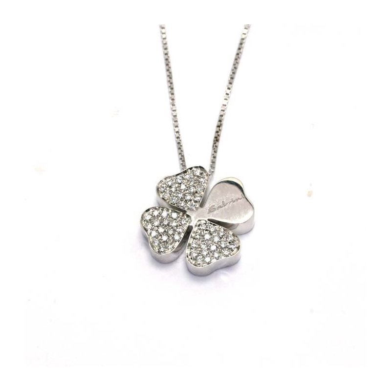 Salvini - Collierino Quadrifoglio S - Oro Bianco - Diamante