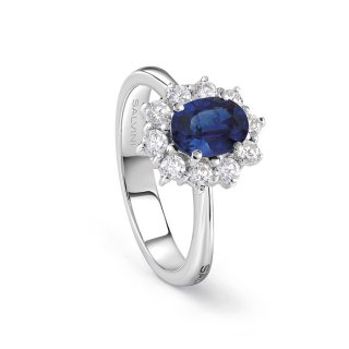 Salvini - Anello In Oro Bianco - Diamante/Zaffiro