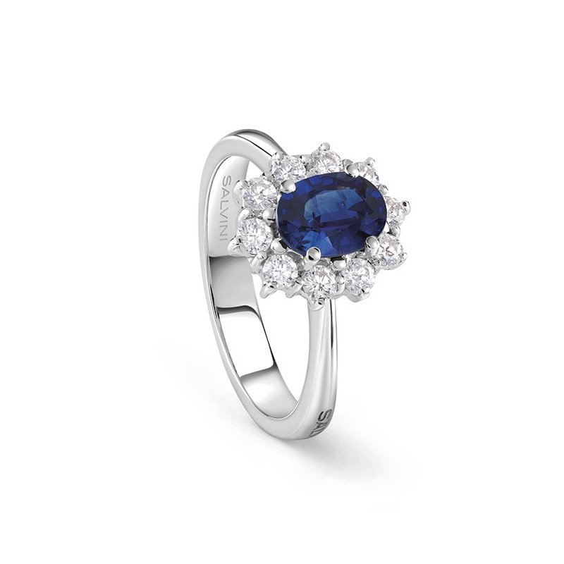 Salvini - Anello In Oro Bianco - Diamante/Zaffiro