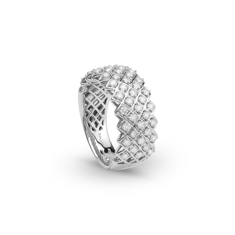 Salvini - Anello Intrecci S - Oro Bianco - Diamante